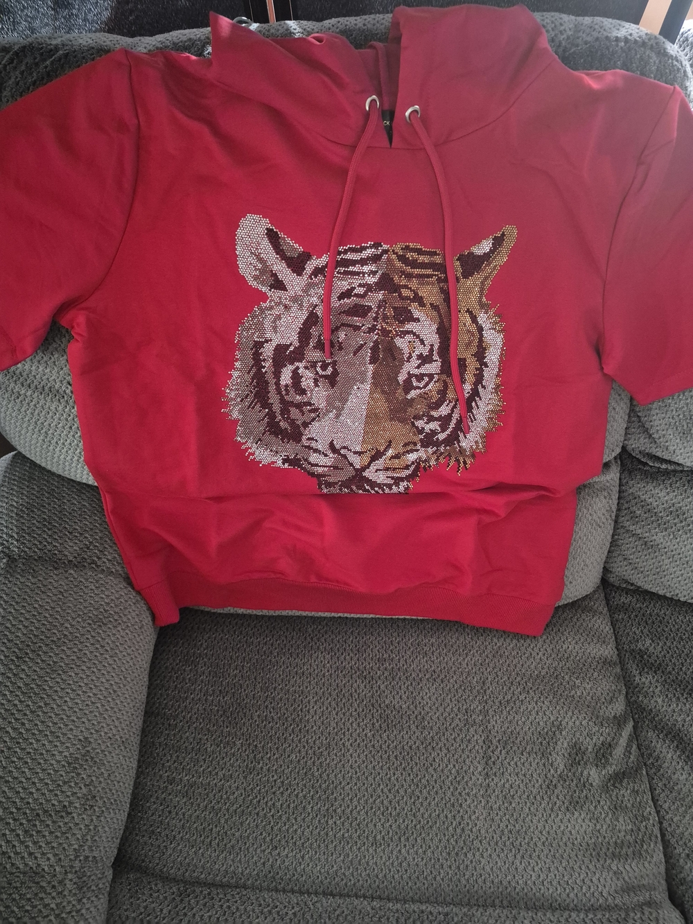 Black Pharaoh Red Tiger Graphic Hoodie Size 3XL